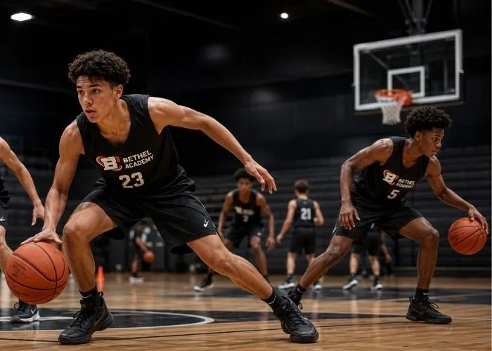 Close-up ball-handling drill