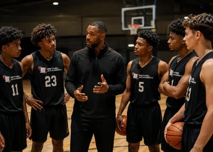 Coach Clyburn huddle / instruction